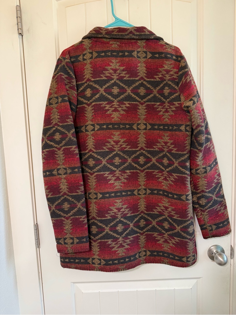 Outback Trading Co. Red Aztec-Patterned Button Cardigan - Picture 2 of 3